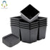 10pcs/lot 7*7*8cm Black Color Flower Pots Planters Pot Trays Plastic Pots Creative Small Square Pots for Succulent plants GYH