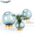 Nordic Glass Planter Glass Round Flower Pot Transparent Pot Bonsai Home Decoration Accessories Modern Vases Home Garden Supplies